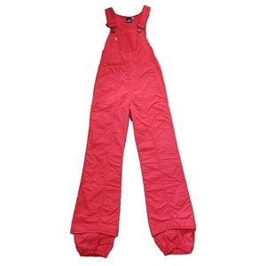 Vintage USA Made Levi's Ski Bibs Overall Red Girls Sz 10